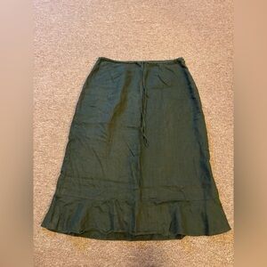 GAP Green Midi Linen Skirt